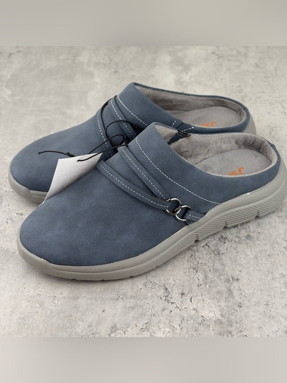 JSport Womens Slip On Gina Mule Shoes Clogs Comfort (Navy) Sz 6 New No Box